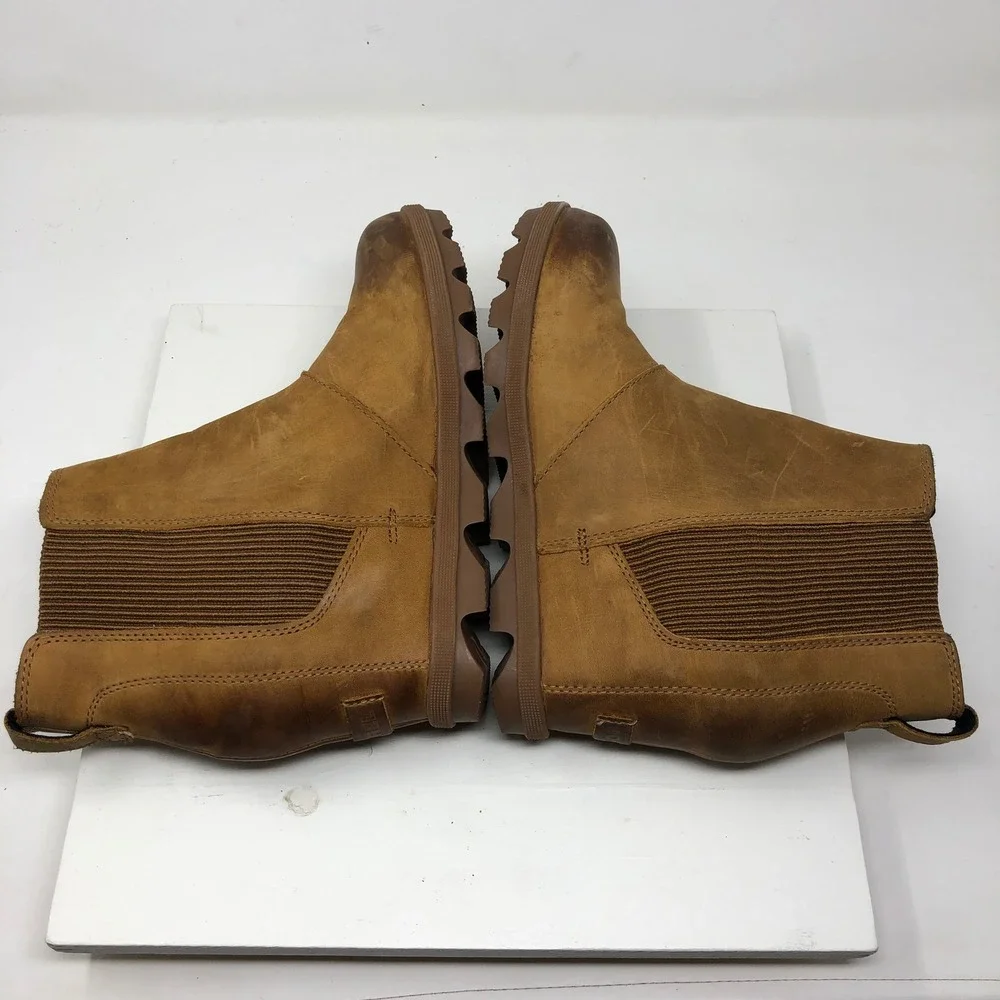 Sorel Joan of Arctic Wedge II Chelsea Boots Womens 9 Camel Brown Urban Outdoor